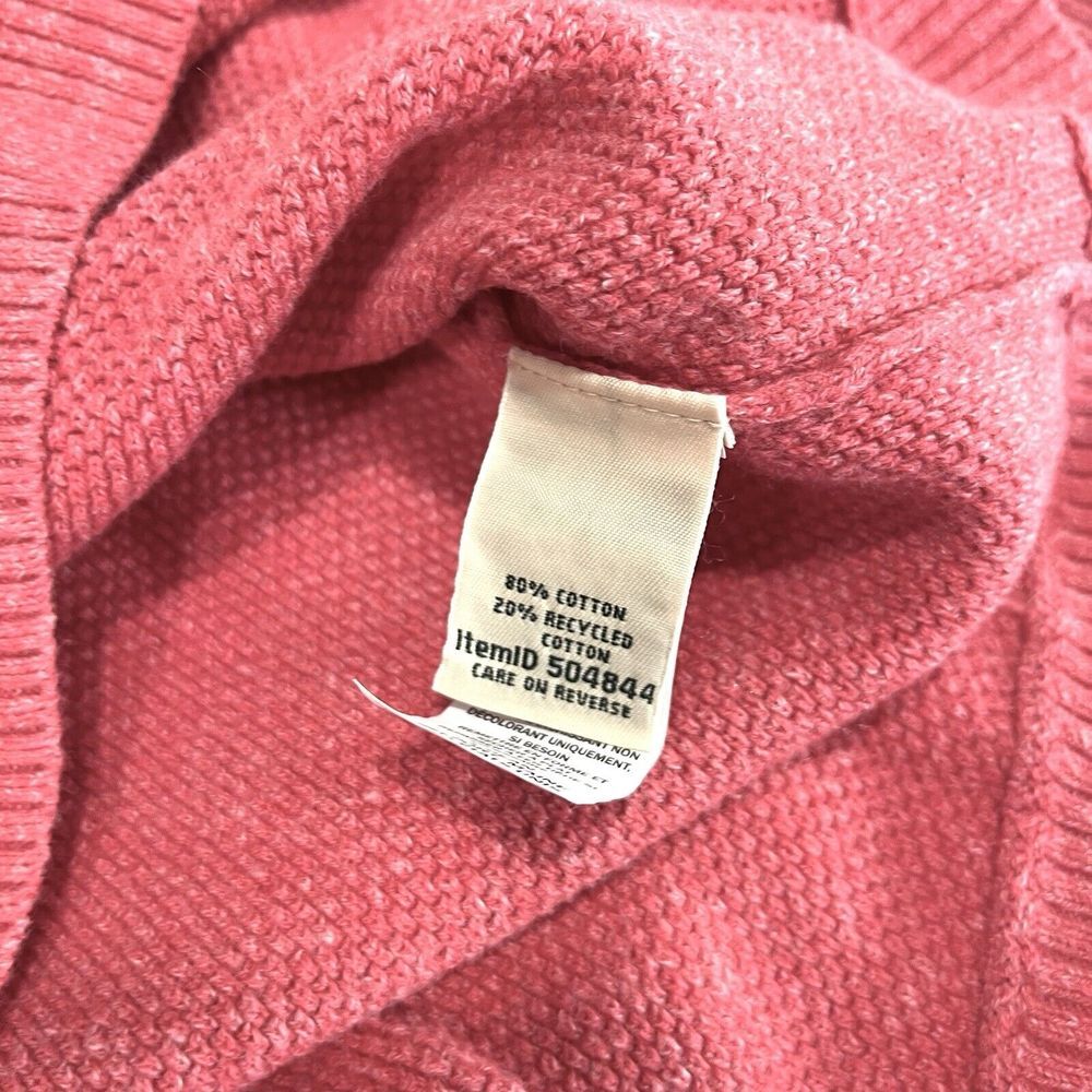 LL Bean Red Lightweight Roll Neck Pullover Textured Cotton Sweater LARGE PETITE - Picture 9 of 9